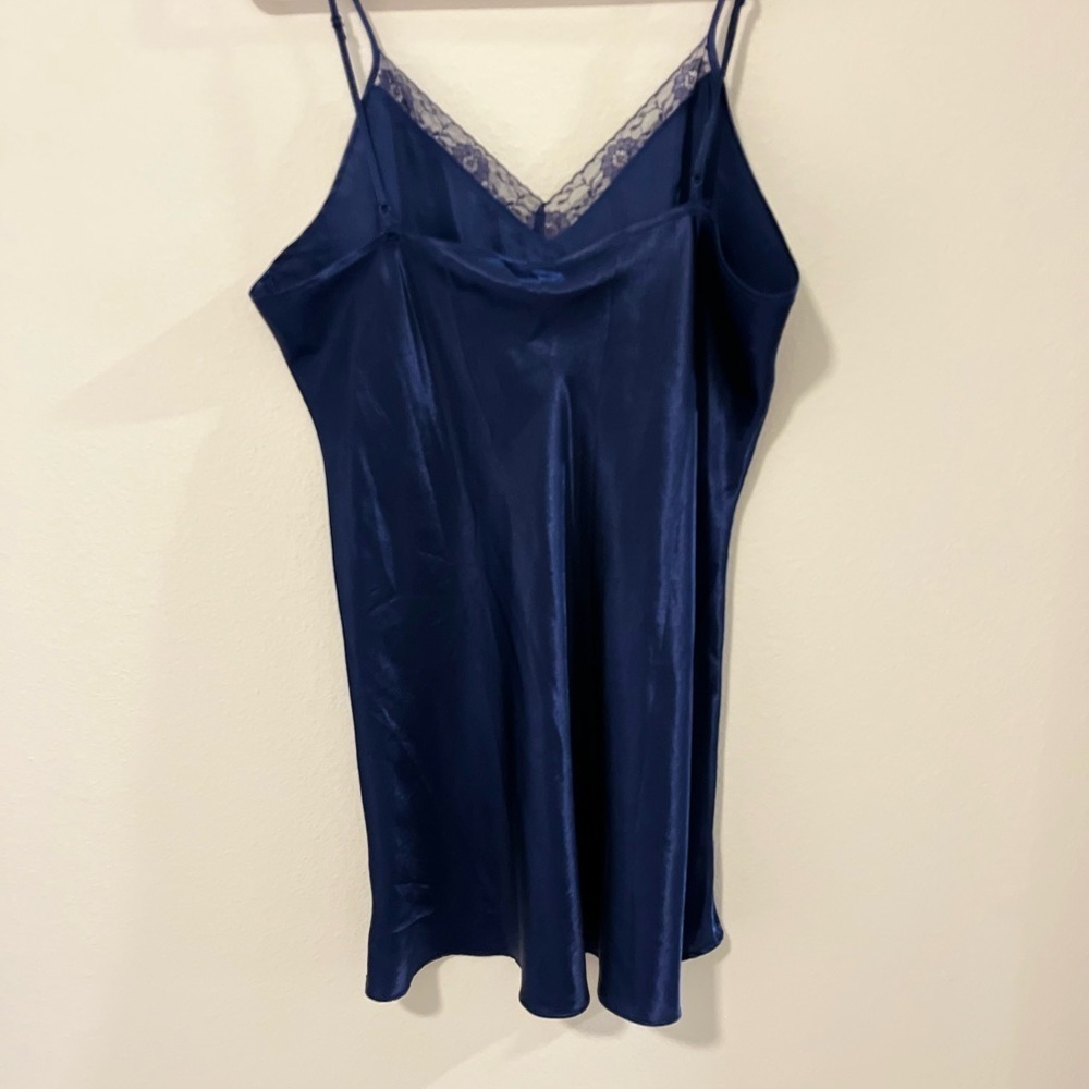 Popsi Lingerie Women’s Navy Slip Dress Intimate Chemise Sleepwear Size L - Picture 3 of 3